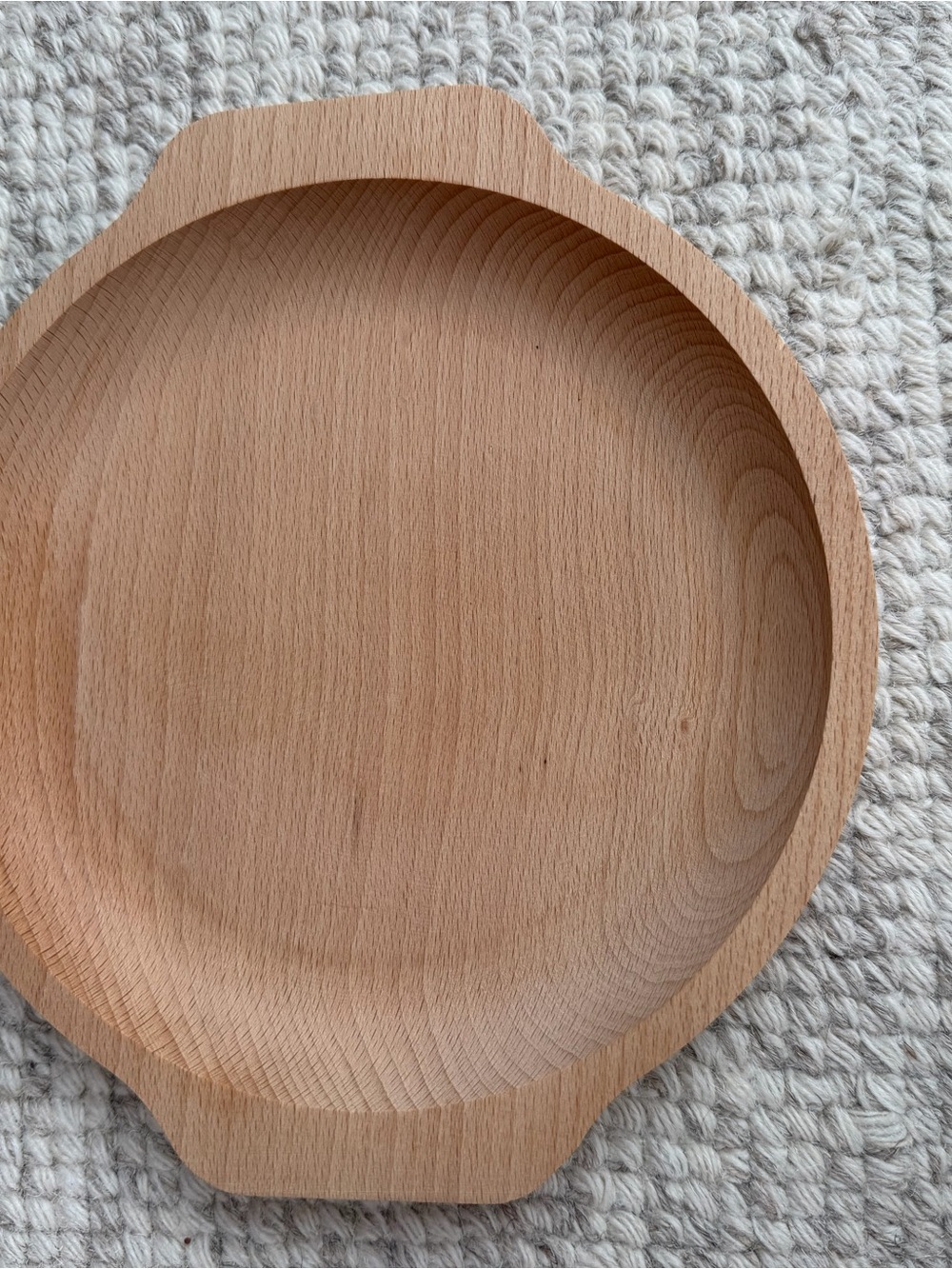 Round Wooden Serving Bowl - Natural Beech